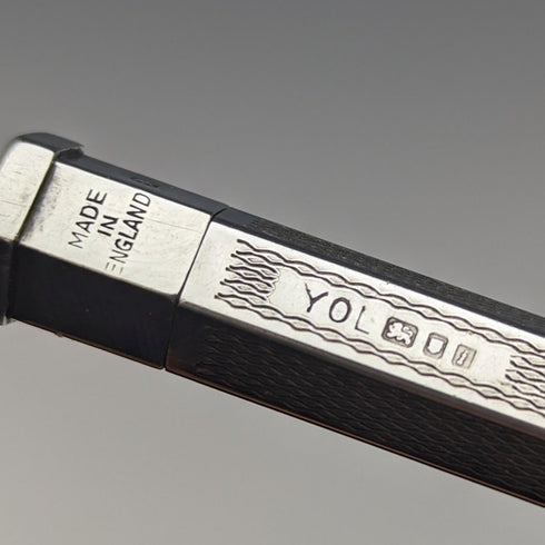 1964 British Vintage Yard O Red Hexagon Sterling Silver Propelled Mini Pencil